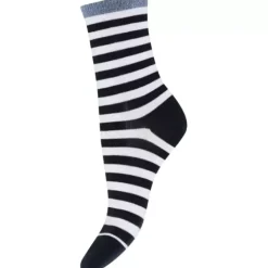 Ankel Sock Glitter, Blå/Hvid