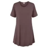 Bamboo Big Shirt Kort Ærme, Coffee Bean