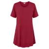 Bamboo Big Shirt Kort Ærme, Ruby Red