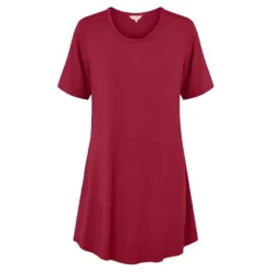 Bamboo Big Shirt Kort Ærme, Ruby Red