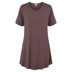 Bamboo Big Shirt Kort Ærme, Coffee Bean