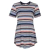 Bamboo Bigshirt, Blue/Terracotta Stripe