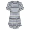 Bamboo Natkjole Kort Ærme, Graphite Stripe
