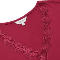 Bamboo Natkjole Kort Ærme, Ruby Red