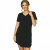 Bamboo Natkjole Kortærmet, Black