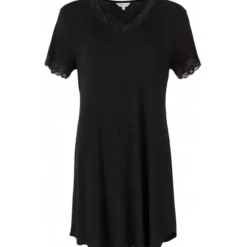 Bamboo Natkjole Kortærmet, Black
