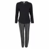 Bamboo Pyjamas Lang Ærme, Black/White