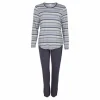 Bamboo Pyjamas Lang Ærme, Graphite Stripe