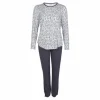 Bamboo Pyjamas Lang Ærme, Graphite Flower