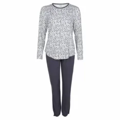 Bamboo Pyjamas Lang Ærme, Graphite Flower