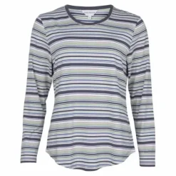 Bamboo Pyjamas Lang Ærme, Graphite Stripe
