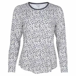 Bamboo Pyjamas Lang Ærme, Graphite Flower