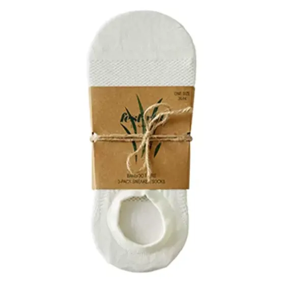 Bamboo Sneaker Sock 3-Pack, OffWhite