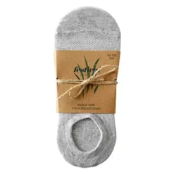 Bamboo Sneaker Sock 3-Pack, Grey