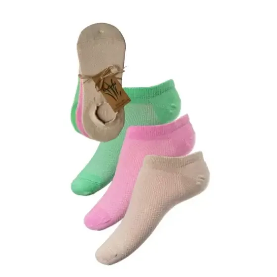 Bamboo Sneakker Sock 3-Pack, Rainy Day/Crocus