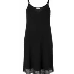 Bamboo Underkjole Med Blonde, Black