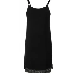 Bamboo Underkjole Med Blonde, Black