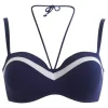 Bikini Bandeau, Navy-White