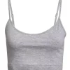 Bomuld - Bambus Top Smal Strop, Grey