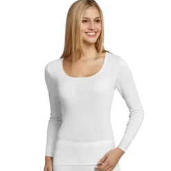Bomuld Lang Ærme, White