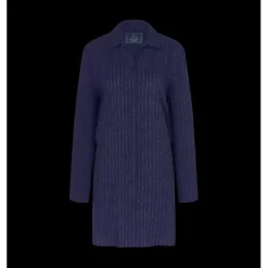 Boyfriend Natkjole Lang Ærme, Blue Dark Combination