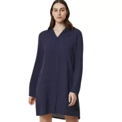 Boyfriend Natkjole Lang Ærme, Blue Dark Combination