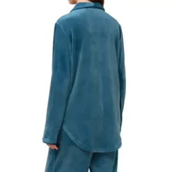 Boyfriend Velour Top, Smoky Blue