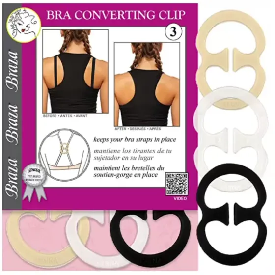 Bra Converting Clip 3-Pack, Multicolor
