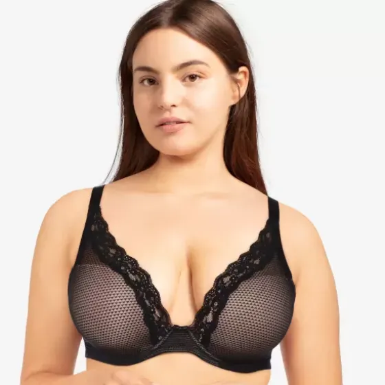 Brooklyn Plunge Bra, Black