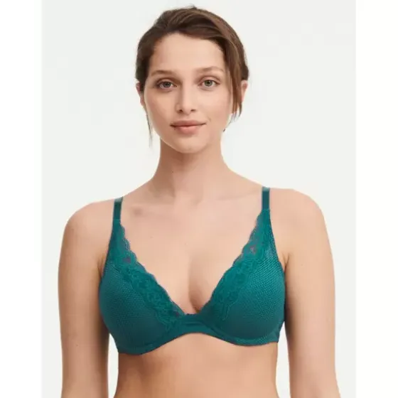 Brooklyn Plunge Bra, Oriental Green