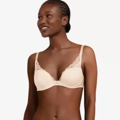 Brooklyn Plunge Bra, Talc