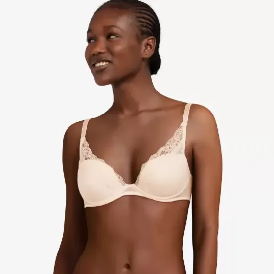 Brooklyn Plunge Bra, Talc