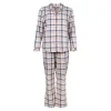 Cotton Fannel Pyjamas, Blue/Terracotta