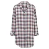 Cotton Flannel Natskjorte, Blue/red Checks