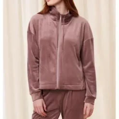Cozy Comfort Trøje m/lynlås, Dark Grey Melange