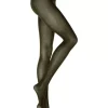 Croco Jacquard Tights, Dark Earth Green