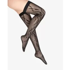 Crossband Net Stay-Up, Black