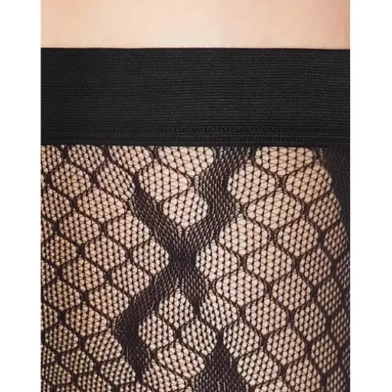 Crossband Net Stay-Up, Black