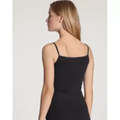 Feminin Spaghetti Top Med Blonde, Sort
