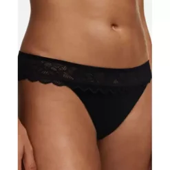 Floral Touch Tanga, Black