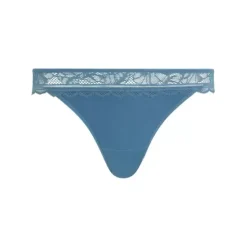 Floral Touch Tanga, Jeans Blue