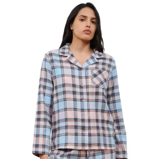 Heat Flannel Bluse, Print Carreaux
