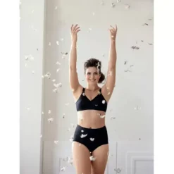 Jacquard Amme BH Uden Bøjle, Black