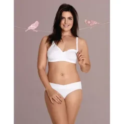 Jacquard Amme BH Uden Bøjle, White