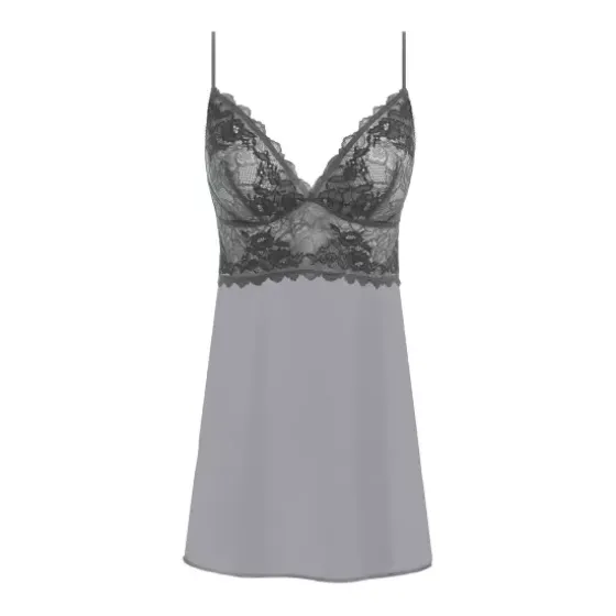 Lace Perfection Chemise, Grey