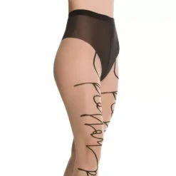Logo Script Tights, Fairly Light/Black