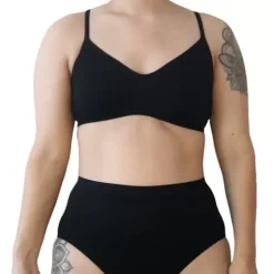 Maja Bambus Bh Top M/Tynde Stropper, Sort