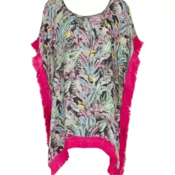 Milano Strand Poncho, Flower Print