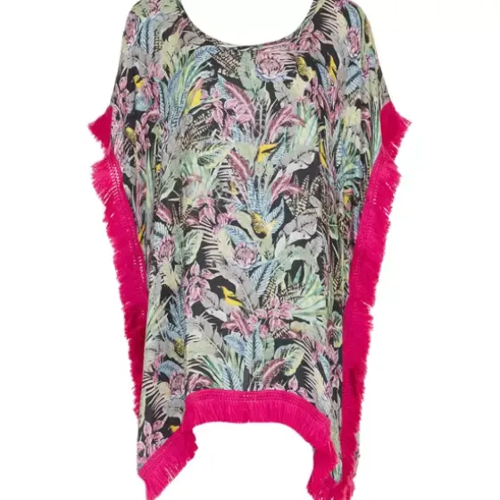 Milano Strand Poncho, Flower Print