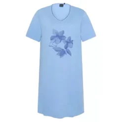 Natkjole Kort Ærme, Cornflower Blue